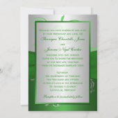 Vert, rouleaux argentés, invitation de mariage de (Dos)