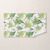 Vert rustique aquarelle arbres de Noël (Serviette à main)