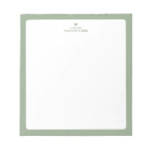 Vert sage | Bloc-notes personnalisé au coeur simpl (Devant)