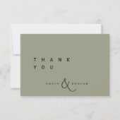 Vert sage | Carte de remerciements Mariage simple (Devant)