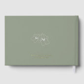 Vert sage | Chic Monogram Mariage livre d'hôtes (Verso)