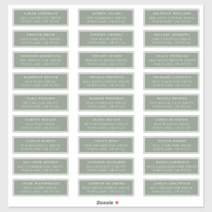 Vert sage   Étiquettes de adresse individuels
