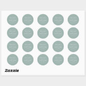 Vert sage | Mariage Welcome Classic Round Sticker (Feuille)