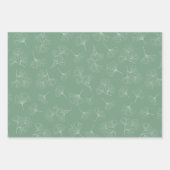 Vert Sage moderne avec blanc Ginkgo Biloba Feuille (Devant)