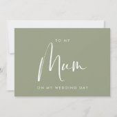 Vert sauge À ma mère le jour de mon mariage carte (Devant)