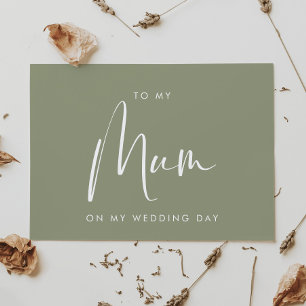 Vert sauge Carte à ma maman le jour de mon mariage
