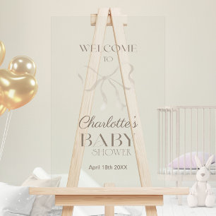 Vert sauge clair Élégant Nœud Bienvenue Baby Showe