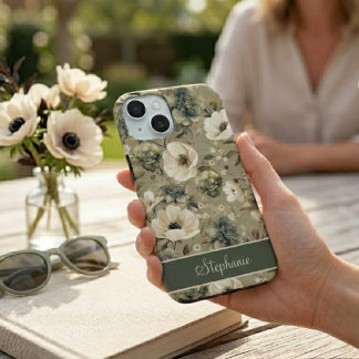Vert Sauge Et Crème Floral Personnalisé
