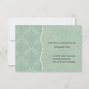 Vert sauge et damas blanc joli floral RSVP