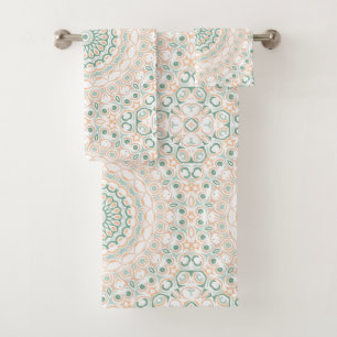 Vert sauge et motif mandala pêche
