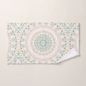 Vert sauge et motif mandala pêche (Serviette à main)
