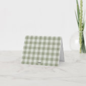 Vert sauge Gingham Oie Vichy buffalo Invitation Ba (Dos)