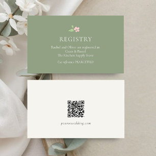 Vert sauge & ivoire Carte de liste de mariage QR