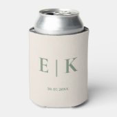 Vert Sauge Monogramme | Glacière de mariage (Can devant)