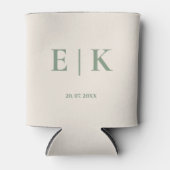 Vert Sauge Monogramme | Glacière de mariage (Devant)