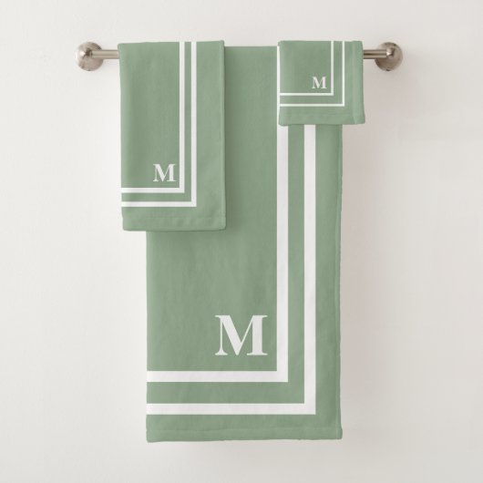 Vert sauge monogramme moderne (En situation)