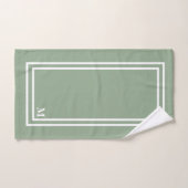 Vert sauge monogramme moderne (Serviette à main)