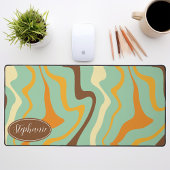 Vert sauge, moutarde et ondes rétro groovy marron