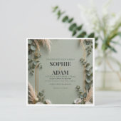 Vert sauge or feuille double arche Save The Date (Debout devant)