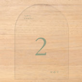 Vert Sauge Simple Moderne Numéro De Table En Arcti (Recto)