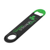 Vert scintillant Trèfle Chanceux Saint-Patrick (Devant angulaire)