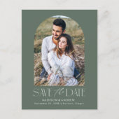 Vert | Simple Arch moderne Photo Faire-part de mar (Devant)