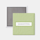 Vert simple Chevron Magnet personnalisé (Recto/Verso)