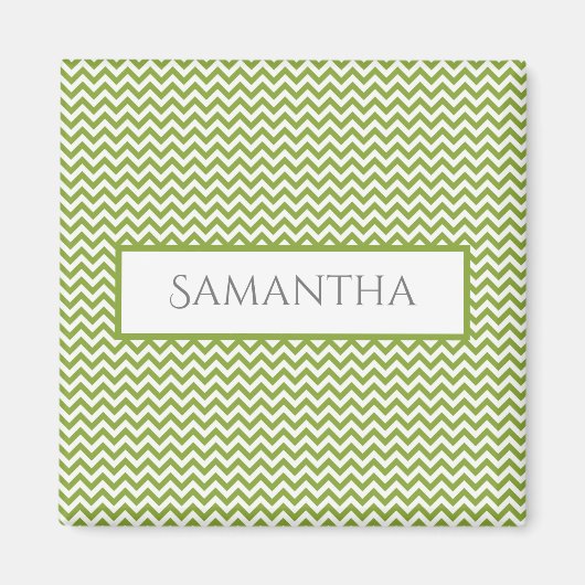 Vert simple Chevron Magnet personnalisé (Devant)