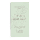 Vert| Simple moderne fleuriste Étiquettes d'expédi (Devant)