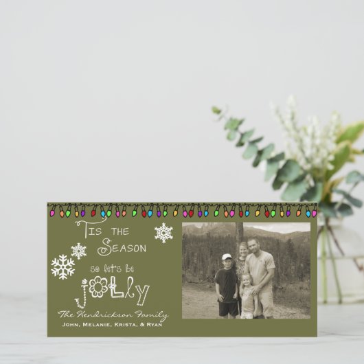 Vert Soyons Jolly Noël Carte photo de vacances (Debout devant)