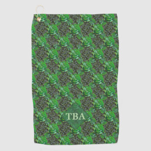 Vert Succulents treillis Motif serviette de golf