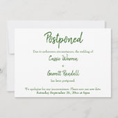 Vert sur blanc Mariage repoussé Faire-part (Devant)