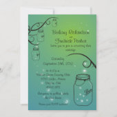 Vert Teal de faire-part de mariage de luciole de (Devant)