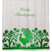 Vert Thanksgiving Turquie Floral Douche rideau (Devant)