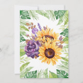 Vert Tournesol Purple Floral Enregistrer Les Carte (Dos)