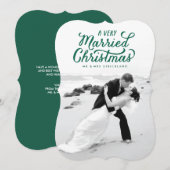 Vert très marié Noël Nouveau Carte photo (Devant / Derrière)