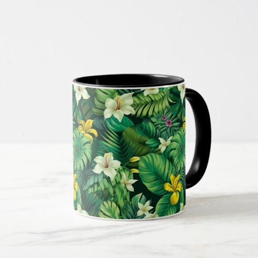 Vert Tropical - Tropical Foliage Beach Mug (Devant droit)