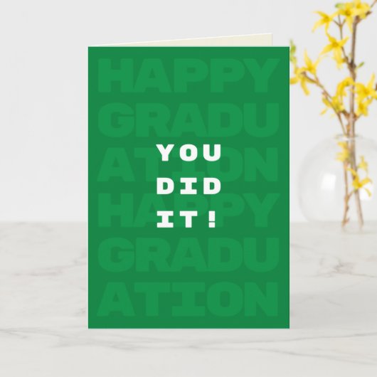 Vert Tu L'As Fait ! Carte de diplôme (Fleur jaune)