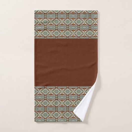 Vert turquoise Avec Brown foncé (Serviette à main)