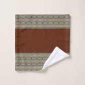 Vert turquoise Avec Brown foncé (Gant de toilette)