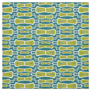 Vert Turquoise blanc Abstrait tissu de conception