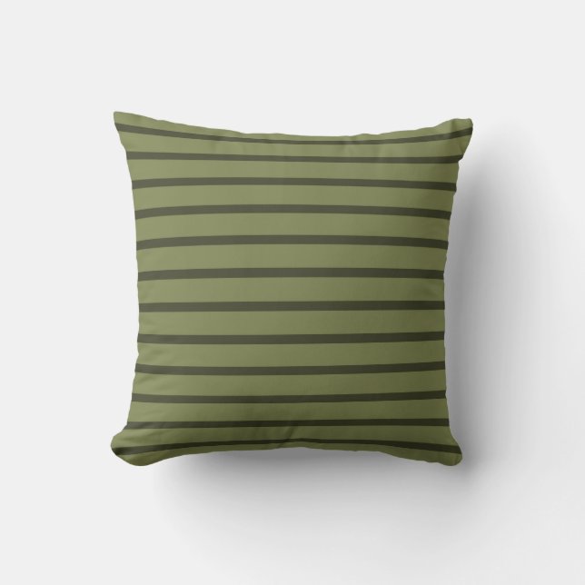 Vert Vintage rayures Art Design Coussin Abstrait (Recto)