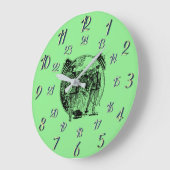 Vert Vintage temps militaire grande horloge (Angle)