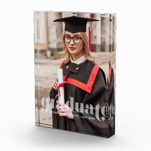 Vertaalde letters "Afstuderen" Fotoblokken (Rechts)