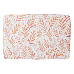 Vertakken de waterverf van pasta's oranje en roze badmat