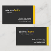 Vertalen - Modern minimalistisch amber Visitekaartje (Voorkant / Achterkant)