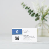 Vertaler Blauw Tab Logo Eenvoudig Visitekaartje (Staand voorkant)
