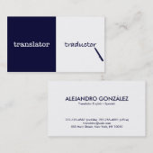 Vertaler Engels - Spaans Masculine Visitekaartje (Voorkant / Achterkant)