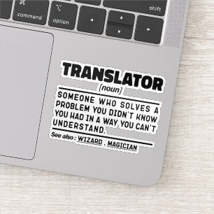 Vertaler Noun Definition Verjaardag Cadeau Grappig Sticker