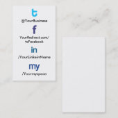 Vertblankbak social du tflm 2,0 de carte de visite (Devant / Derrière)